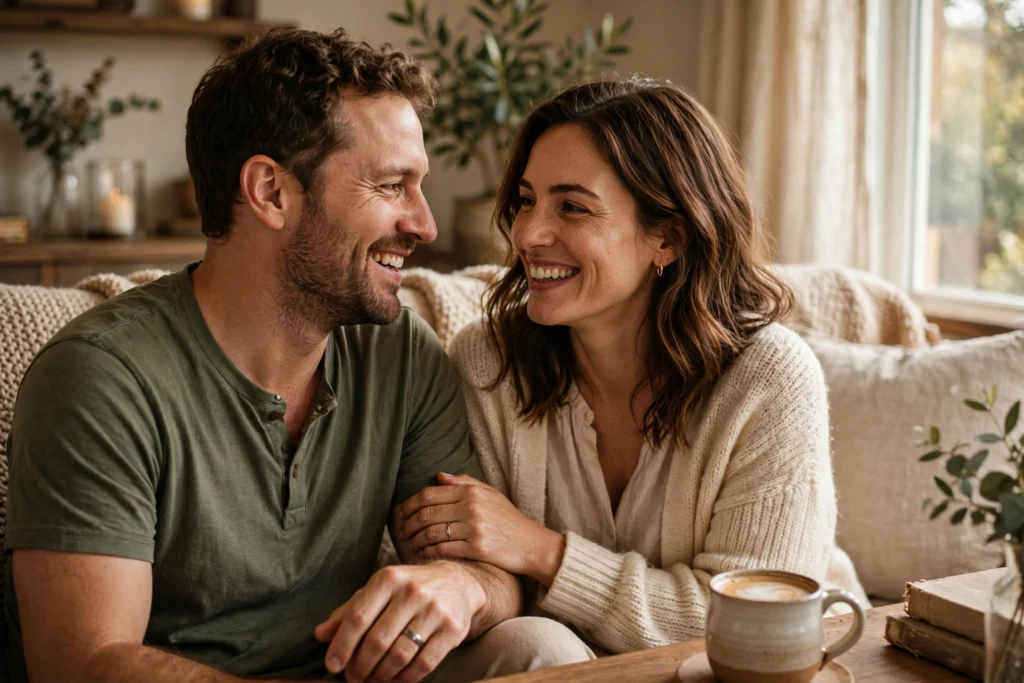 Couple sharing a quiet romantic moment together Title: Romantic Husband Wife Quotes