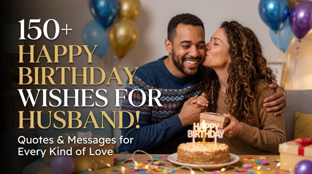 Wife writing a happy birthday message in a card for her husband