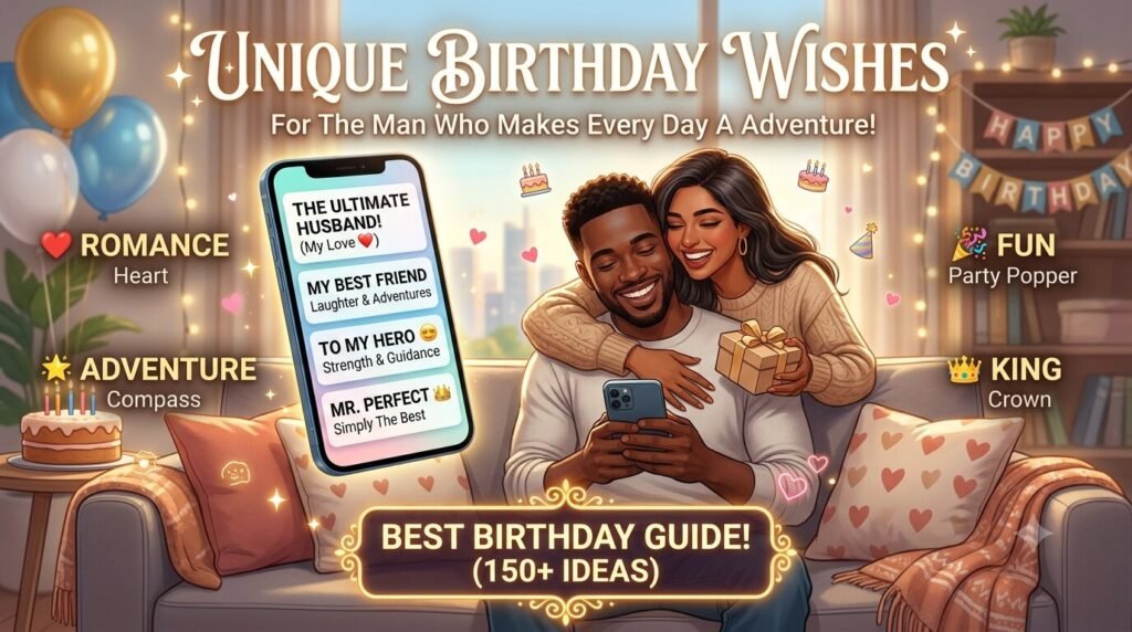 Wife writing a birthday card message for her husband at home